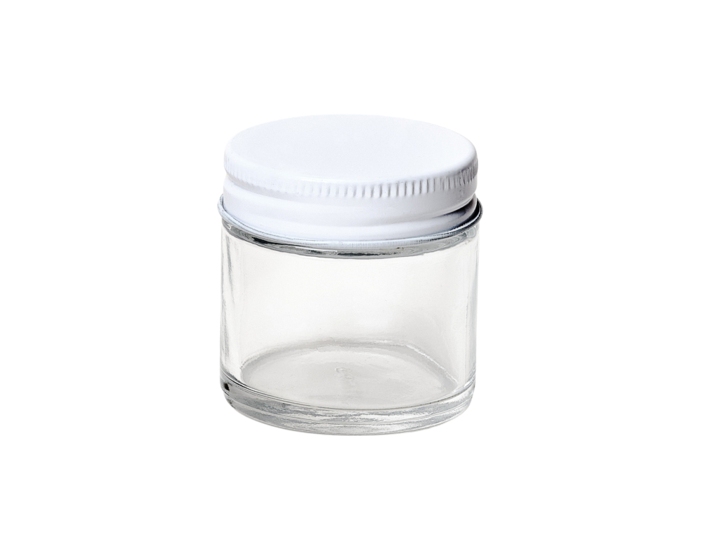 1oz Baller Jar with White Metal Closure (150/case)