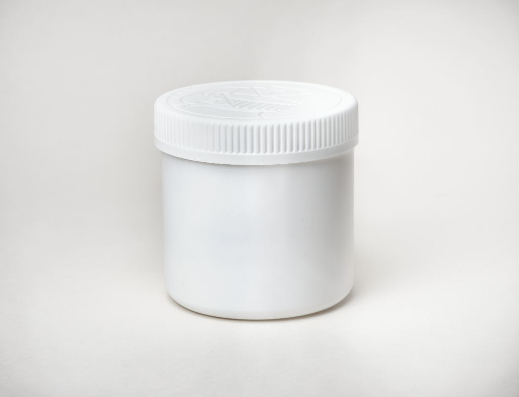 16 oz White HDPE Plastic Jar with White Closure (260/case)