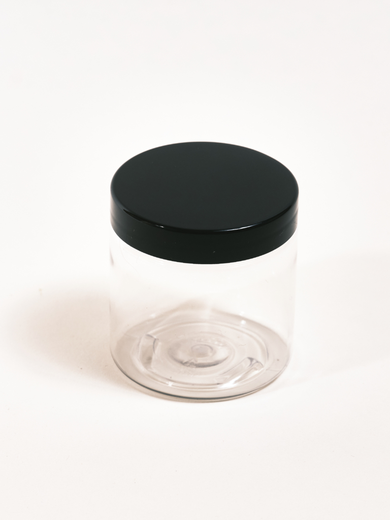 4 oz Clear Plastic Jar with Black Closure (567/case)