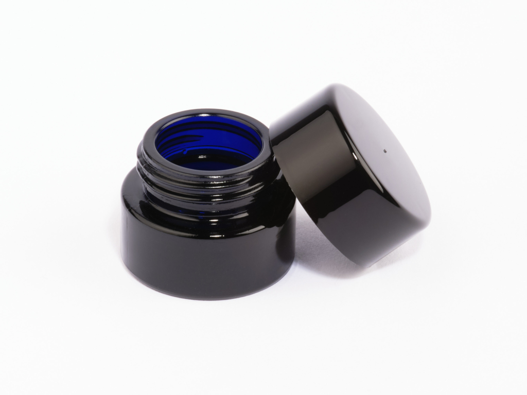 5 ml Round UV-Miron Glass Jar with Black Closure