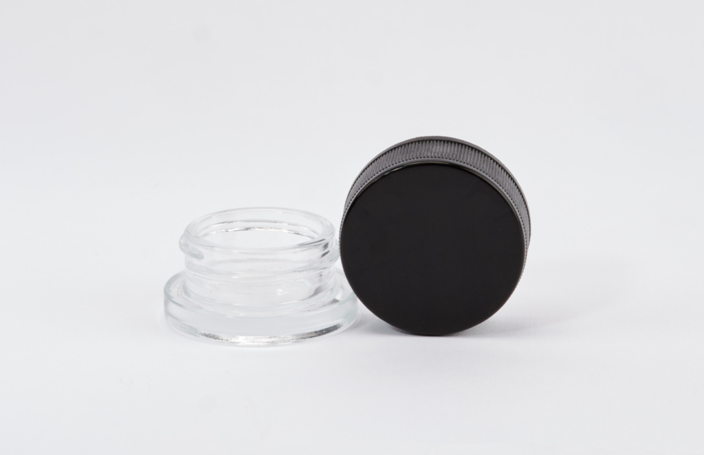 9 ml Round Glass Jar with (CR) Black Closure (320/case)